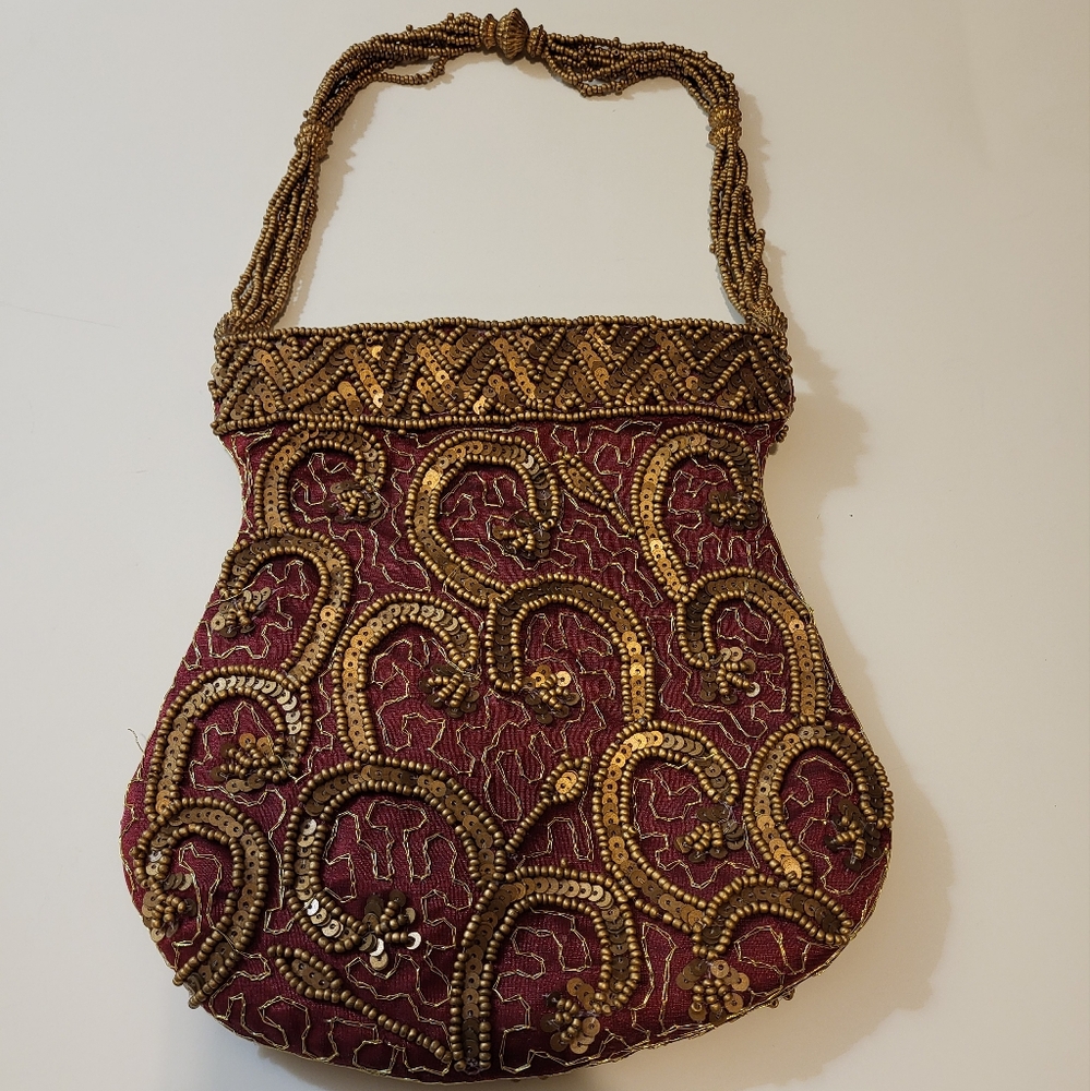 Gold Paisley Clutch with Ornate Design